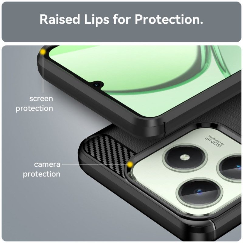 Hülle Realme Note 60 Gebürstete Kohlefaser