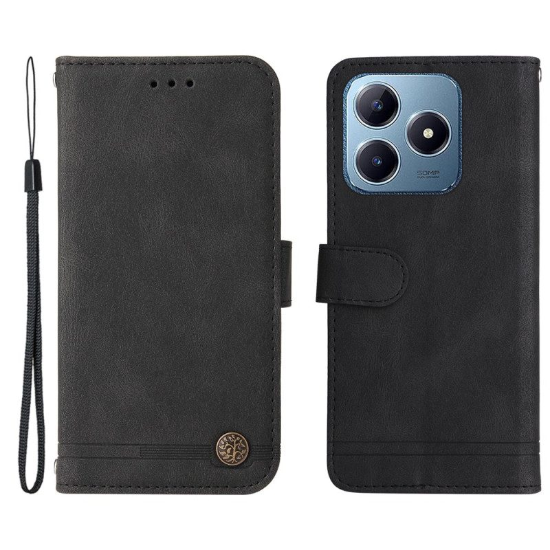 Lederhüllen Für Realme Note 60 Ziernieten In Wildlederoptik