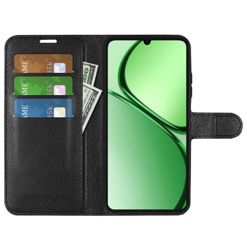 Lederhüllen Realme Note 60 Klassisches Litschi-kunstleder