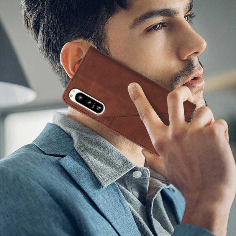 Flip Case Für Sony Xperia 5 IV Mit Kordel Riemendreiecke