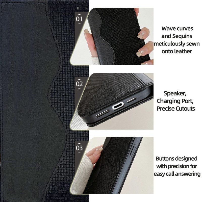 Flip Case Xiaomi 15 Wellenmuster