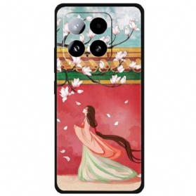 Hülle Für Xiaomi 15 Frau Und Pfirsichblüten