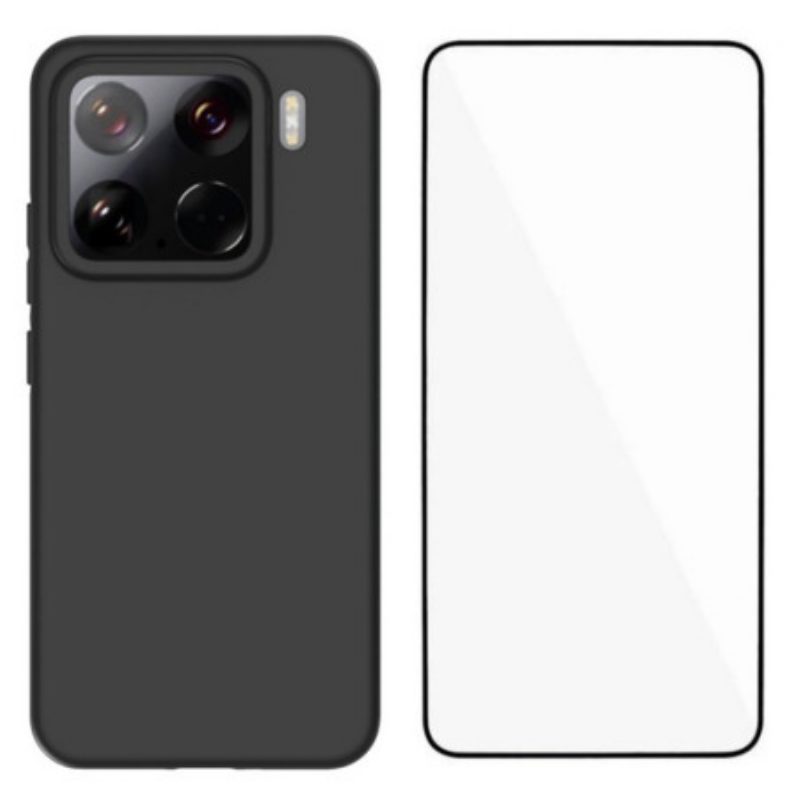 Hülle Xiaomi 15 Handyhülle 2-in-1-silikon Mit Displayschutzfolie Aus Gehärtetem Glas