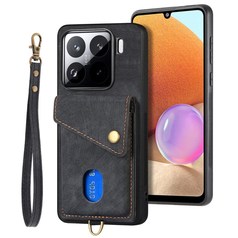 Hülle Xiaomi 15 Handyhülle Kartenhalter Und Trageband In Wildlederoptik