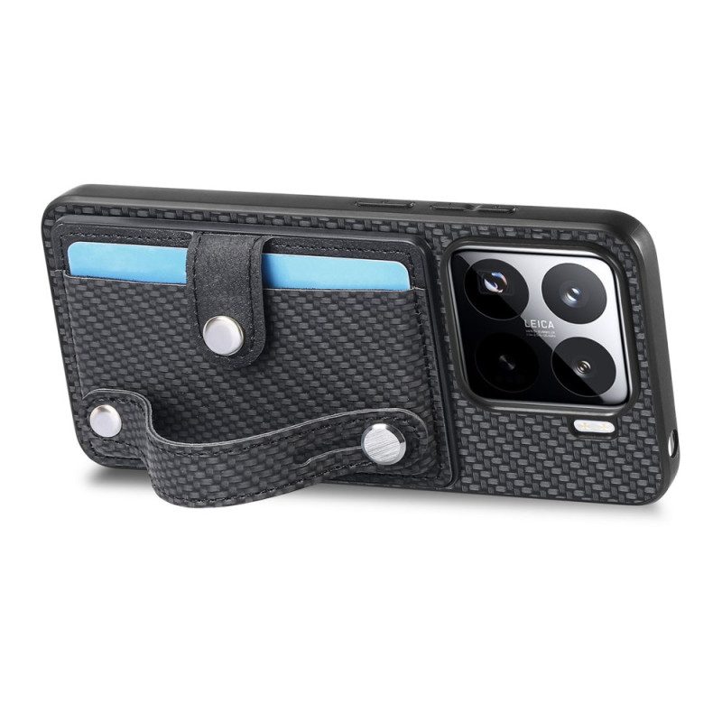 Hülle Xiaomi 15 Kartenhalter Und Trageband Aus Kohlefaser