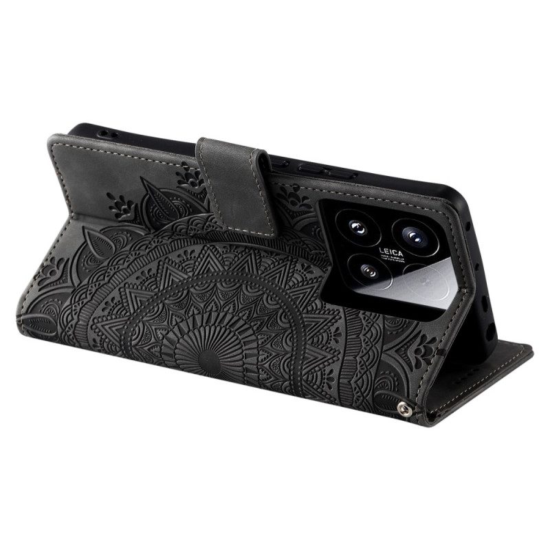 Lederhüllen Für Xiaomi 15 Mandala Wildleder-effekt