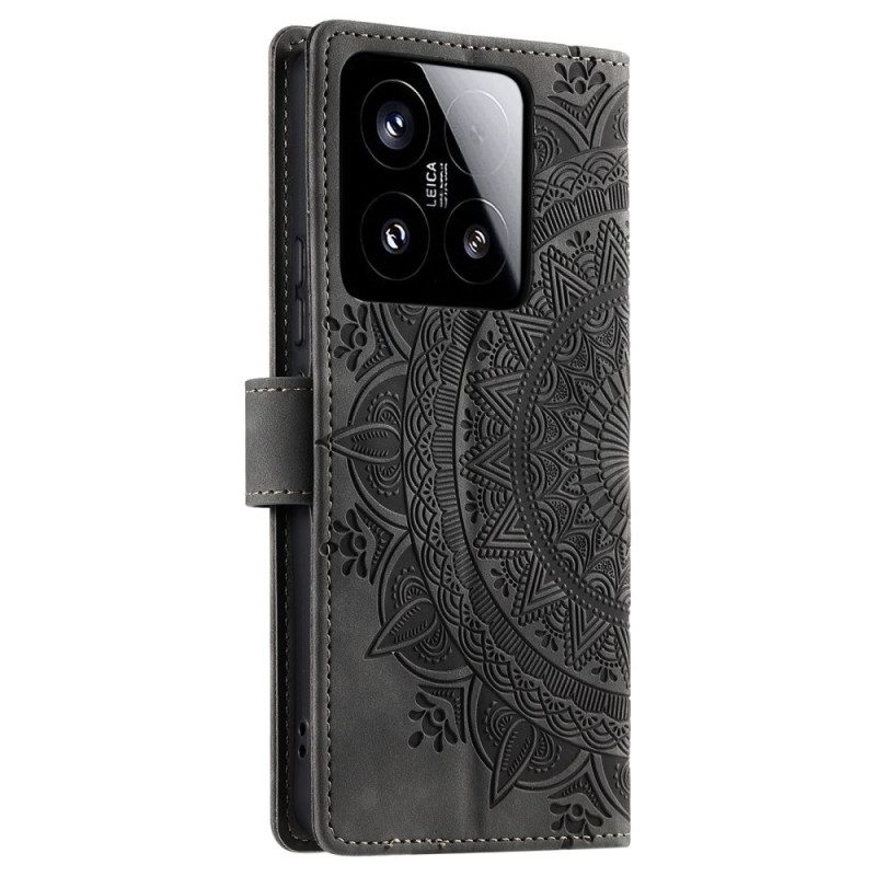 Lederhüllen Für Xiaomi 15 Mandala Wildleder-effekt