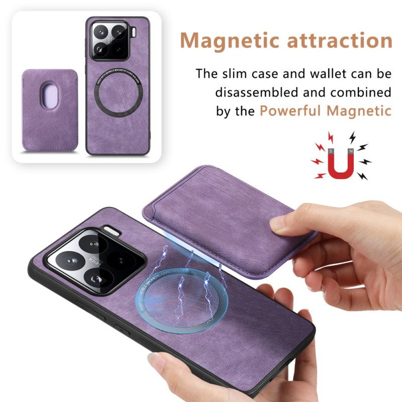 Lederhüllen Für Xiaomi 15 Retro Mit Abnehmbarem Kartenhalter