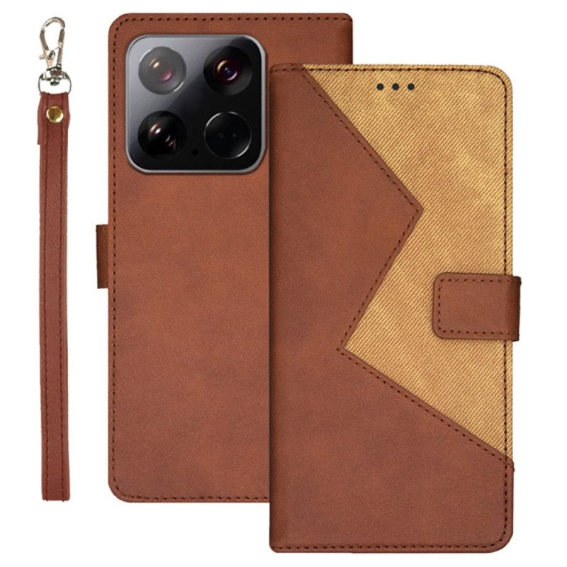 Lederhüllen Für Xiaomi 15 Zweifarbig Idewei