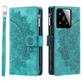 Lederhüllen Xiaomi 15 Geldbörse In Mandala-wildlederoptik