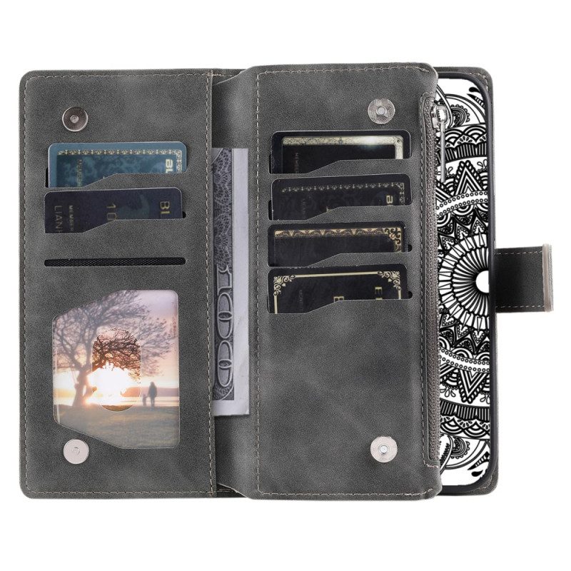 Lederhüllen Xiaomi 15 Geldbörse In Mandala-wildlederoptik