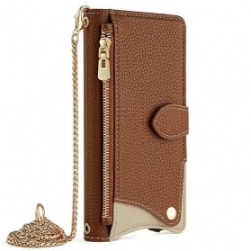 Lederhüllen Xiaomi 15 Handyhülle Brieftasche Und Kette