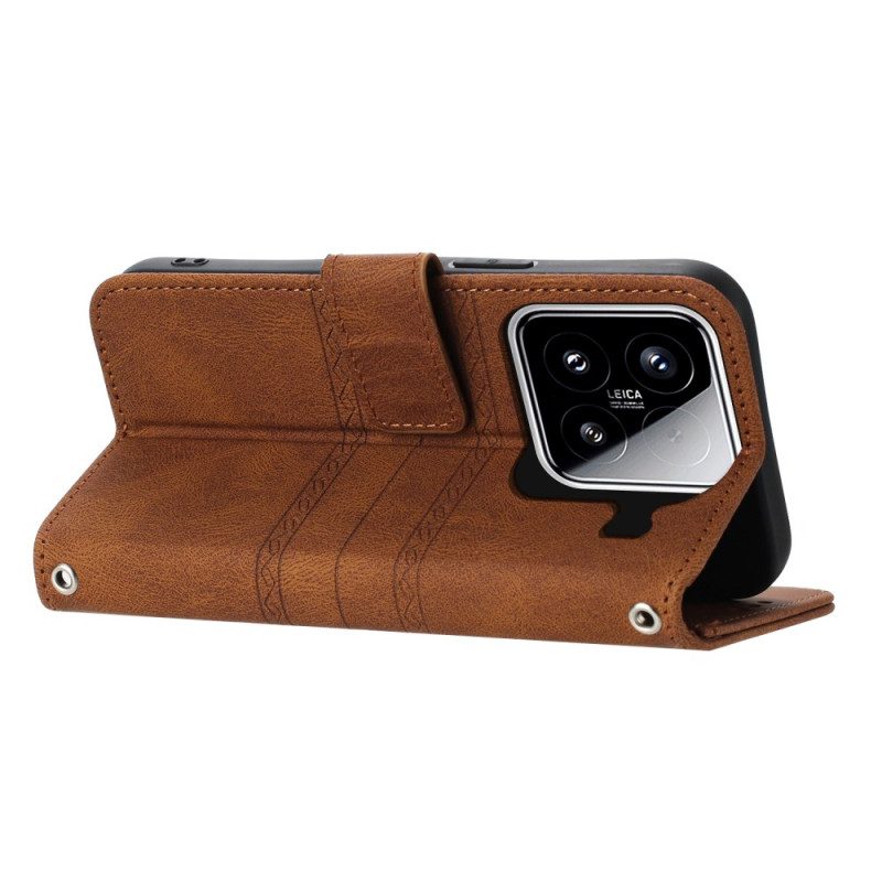 Lederhüllen Xiaomi 15 Handyhülle Doppelfries