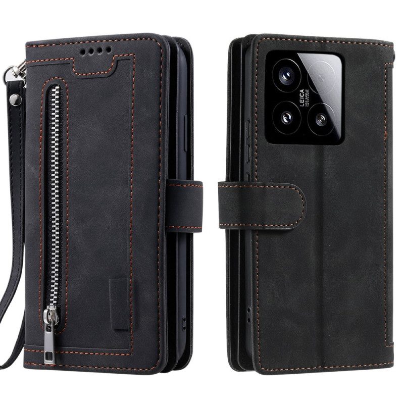 Lederhüllen Xiaomi 15 Handyhülle Geldbörse Mit Reißverschluss