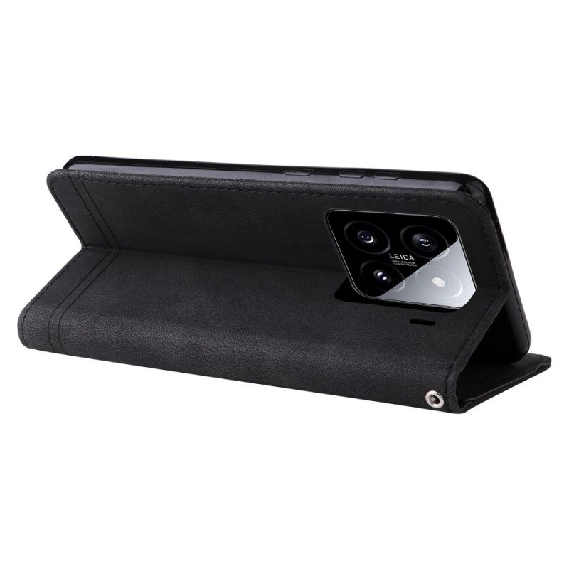 Lederhüllen Xiaomi 15 Handyhülle Zierniete Und Riemen