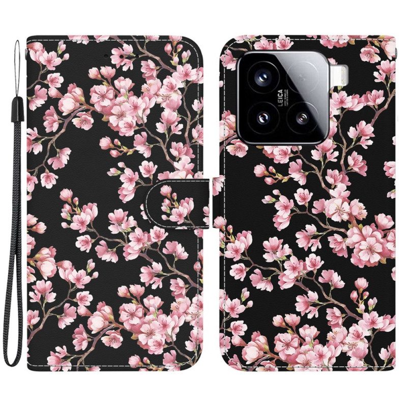 Lederhüllen Xiaomi 15 Pflaumenblüten