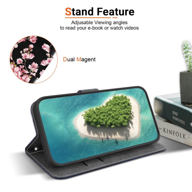 Lederhüllen Xiaomi 15 Pflaumenblüten