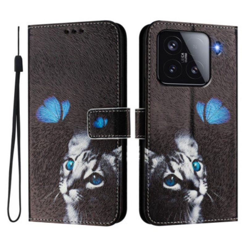 Lederhüllen Xiaomi 15 Schmetterling Und Katze