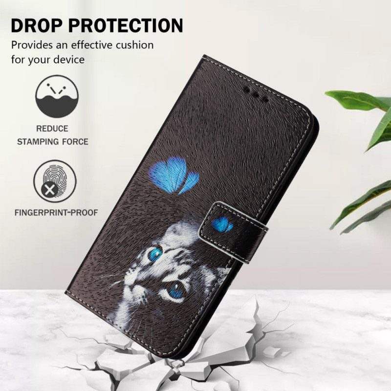 Lederhüllen Xiaomi 15 Schmetterling Und Katze