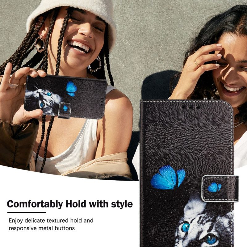 Lederhüllen Xiaomi 15 Schmetterling Und Katze