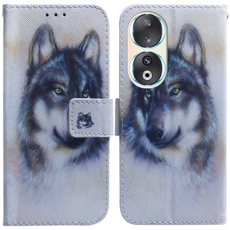 Lederhüllen Für Honor 90 Aquarell Hund