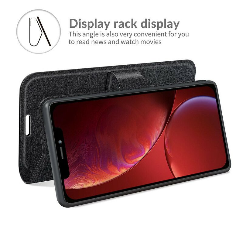 Flip Case Für iPhone 13 Mini Klassischer Litschi-ledereffekt