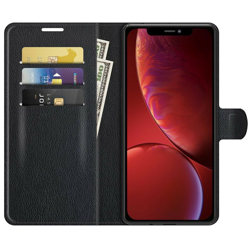 Flip Case Für iPhone 13 Mini Klassischer Litschi-ledereffekt