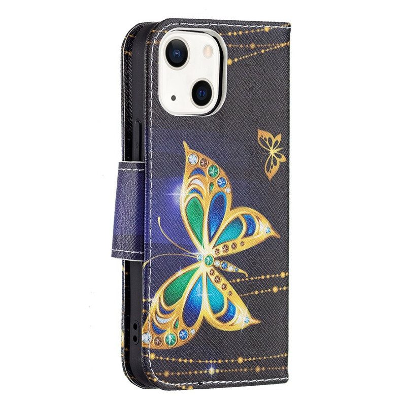 Flip Case Für iPhone 13 Mini Magischer Schmetterling