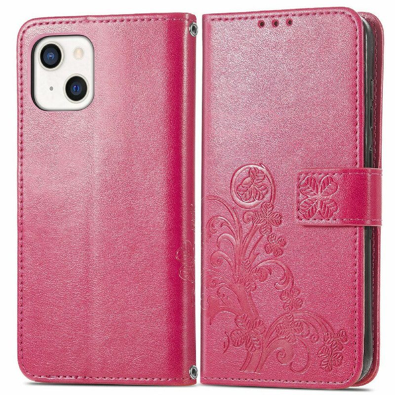 Flip Case Für iPhone 13 Mini Mit Kordel Schmetterlings- Und Blumenarmband
