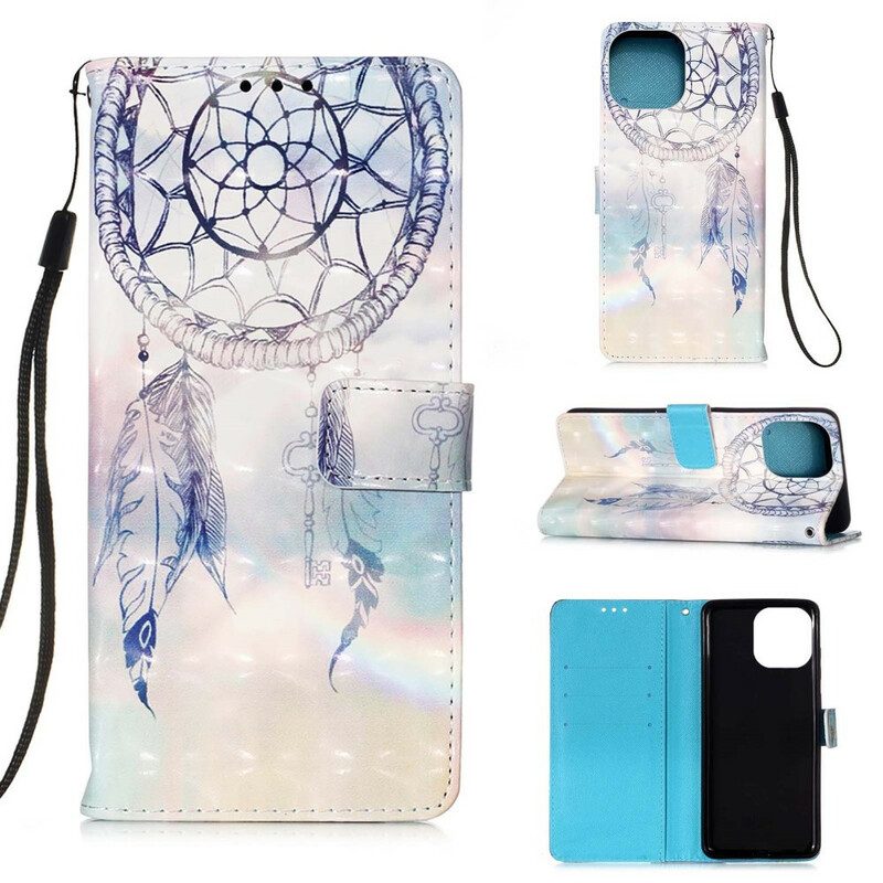 Lederhüllen Für iPhone 13 Mini Aquarell-traumfänger