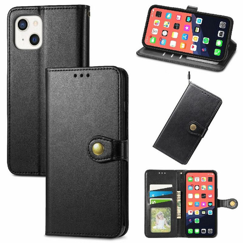 Lederhüllen Für iPhone 13 Mini Kunstleder Und Vintage-verschluss