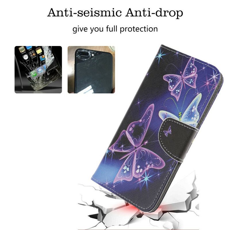 Lederhüllen Für iPhone 13 Mini Moderne Schmetterlinge