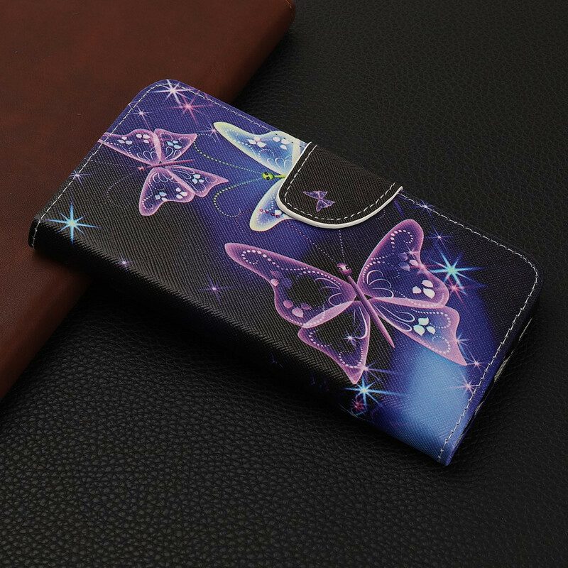 Lederhüllen Für iPhone 13 Mini Moderne Schmetterlinge