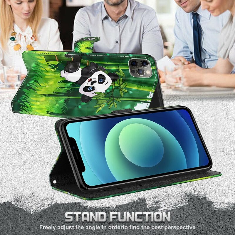 Lederhüllen Für iPhone 13 Mini Panda Und Bambus