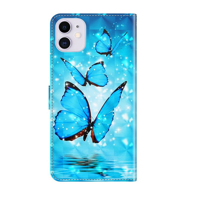 Lederhüllen Für iPhone 13 Mini Schmetterlinge