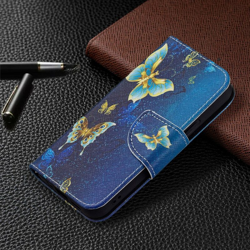 Lederhüllen Für iPhone 13 Mini Schmetterlingskönige