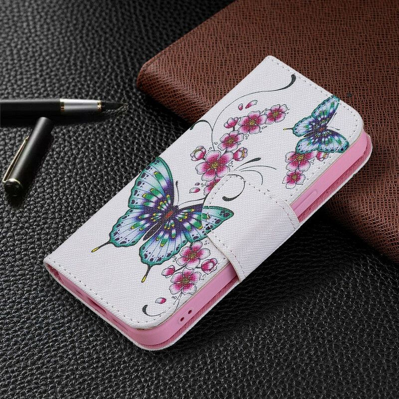 Lederhüllen Für iPhone 13 Mini Wundervolle Schmetterlinge