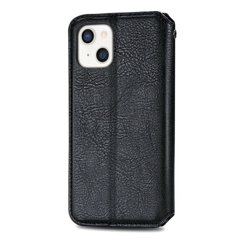 Schutzhülle Für iPhone 13 Mini Flip Case Rautenstruktur In Lederoptik