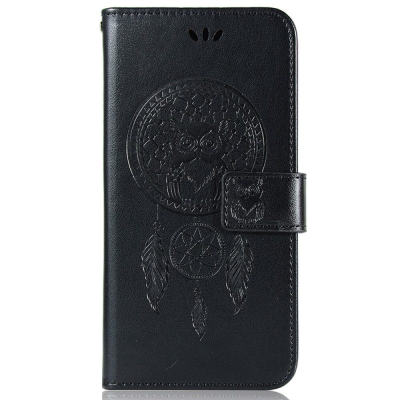 Flip Case Für Samsung Galaxy A33 5G Mit Kordel Eulen-traumfänger Mit Riemen