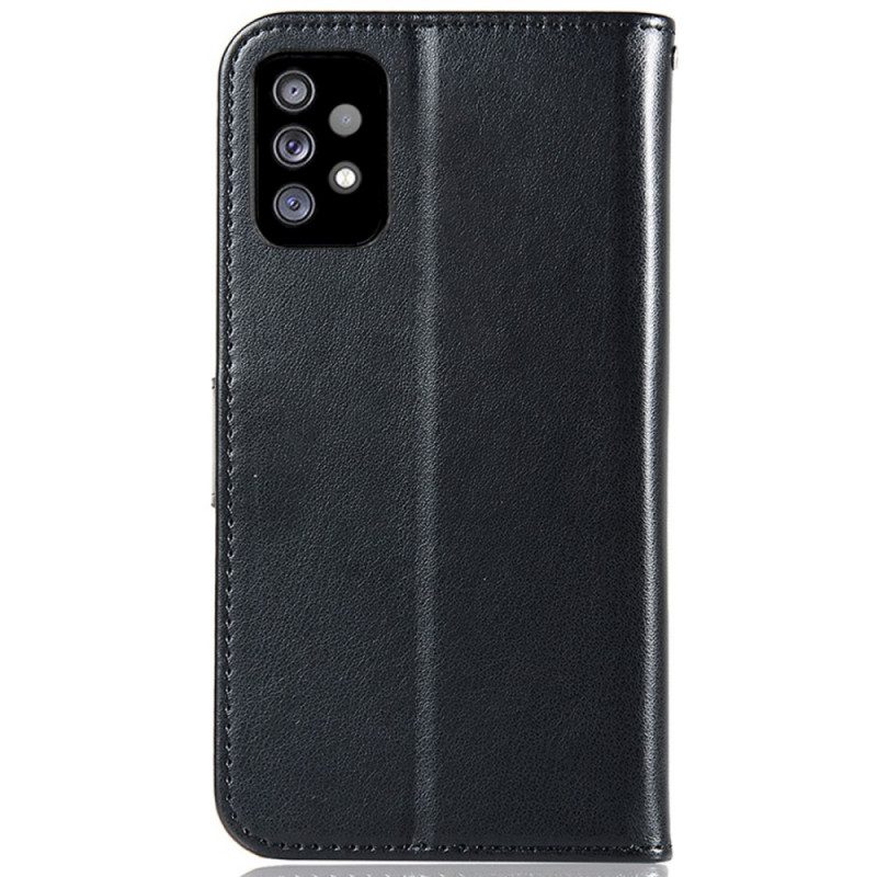 Flip Case Für Samsung Galaxy A33 5G Mit Kordel Eulen-traumfänger Mit Riemen