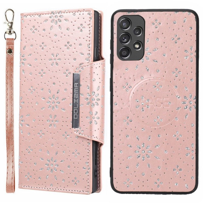 Handyhülle Lederhüllen Für Samsung Galaxy A33 5G Abnehmbare Diamanten