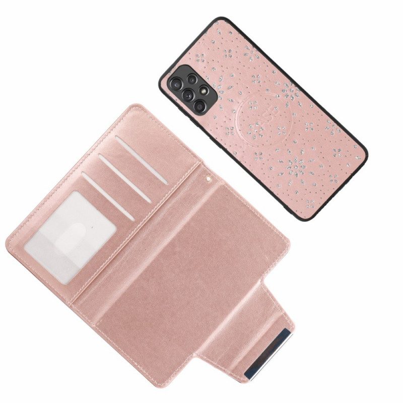 Handyhülle Lederhüllen Für Samsung Galaxy A33 5G Abnehmbare Diamanten