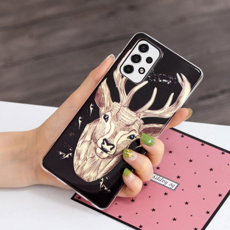 Hülle Für Samsung Galaxy A33 5G Fluoreszierender Majestätischer Hirsch