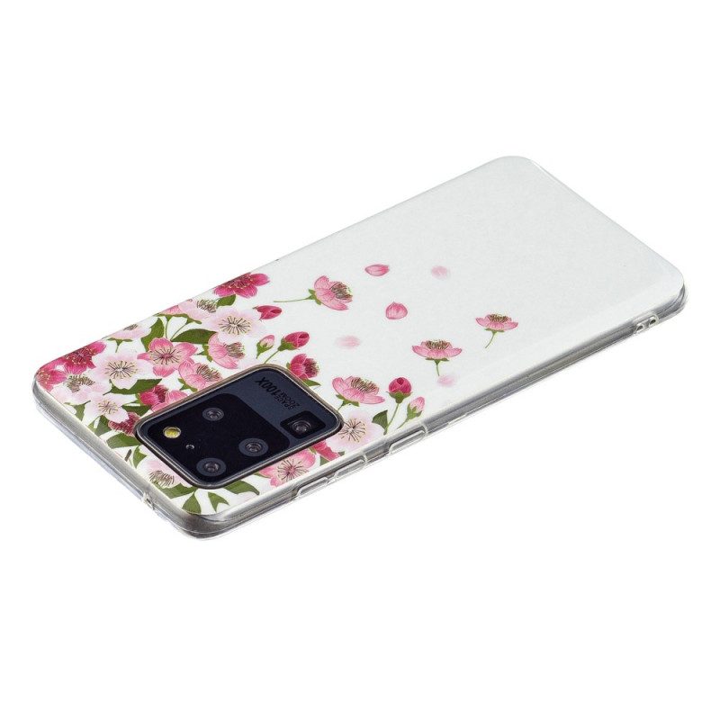 Handyhülle Für Samsung Galaxy S20 Ultra Fluoreszierende Blumen