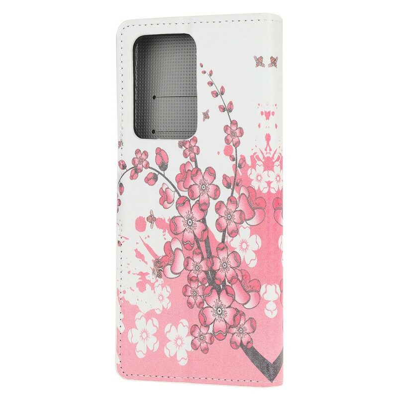 Lederhüllen Für Samsung Galaxy S20 Ultra Tropische Blumen