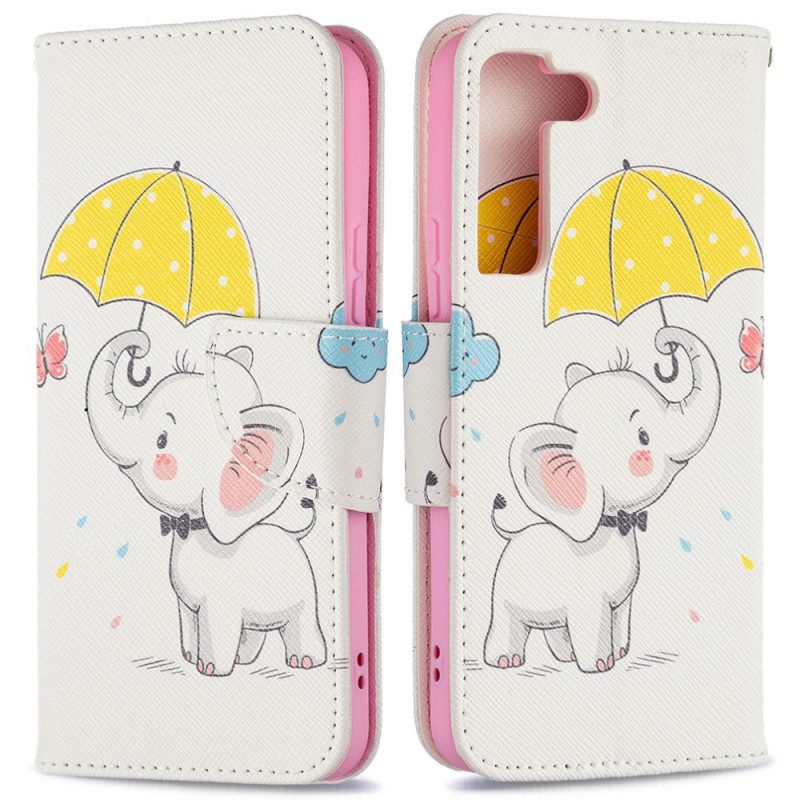 Flip Case Für Samsung Galaxy S22 5G Baby Elefant