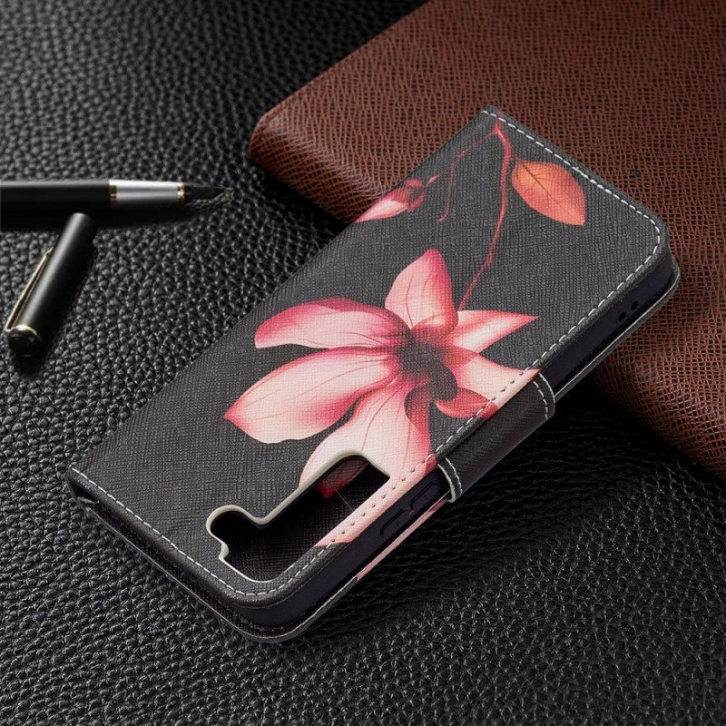Flip Case Für Samsung Galaxy S22 5G Pinke Blume