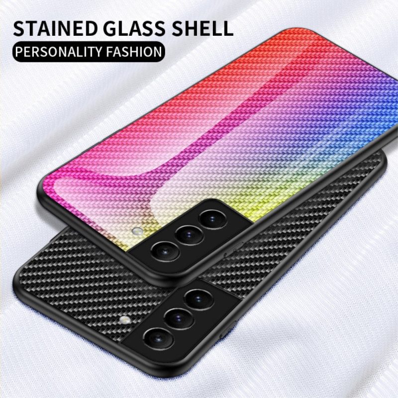 Handyhülle Für Samsung Galaxy S22 5G Gehärtetes Kohlefaserglas