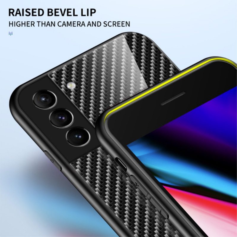 Handyhülle Für Samsung Galaxy S22 5G Gehärtetes Kohlefaserglas