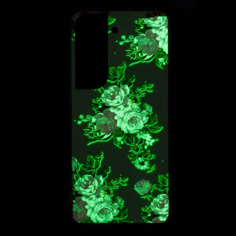 Hülle Für Samsung Galaxy S22 5G Fluoreszierende Freiheitsblumen